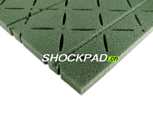 punched-holes-shock-pad-dark-green-slotted